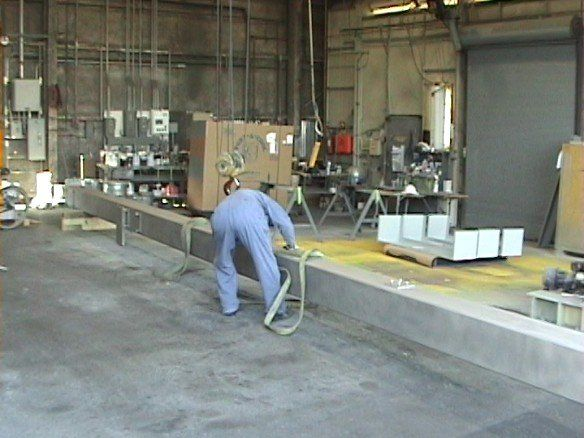 Zinc coating – forward posture strapping to crane (1)