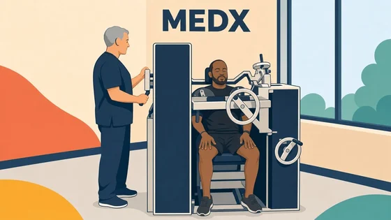 MedX cervical spinal testing equipment illustration
