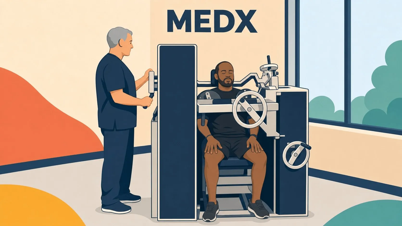 MedX cervical spinal testing equipment illustration